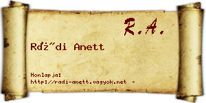 Rádi Anett névjegykártya